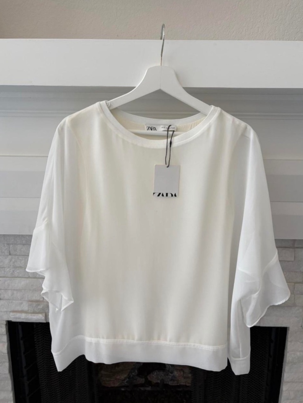 Zara ivory white top